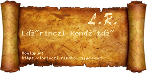 Lőrinczi Renátó névjegykártya